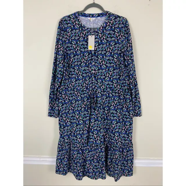 NWT BODEN BLUE Multi Floral Jersey Dress Knee Length Womens Plus Size 20/22  $68.00 - PicClick
