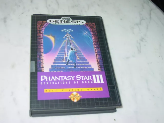 PHANTASY STAR III Generations of Doom- Sega Genesis Box and Game
