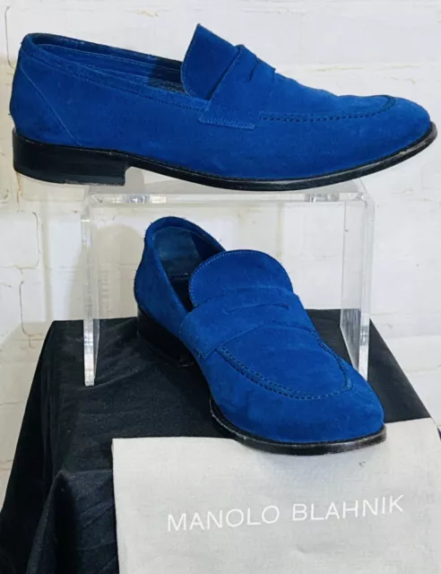 Manolo Blahnik Blue Suede Loafer EU 42 US 9