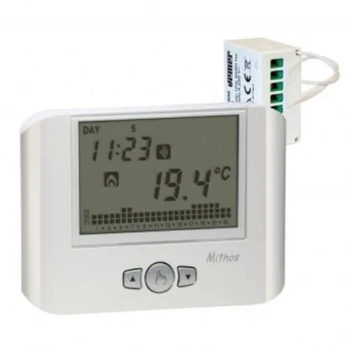 Thermostat Programmable Numérique Hebdomadaire Radiofréquence VEMER Mithos Blanc