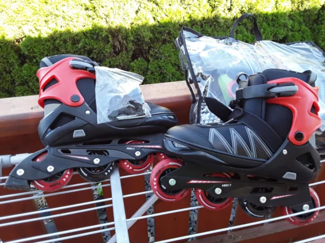 Inlineskates Für Jungen Grösse 37-41 Farbe Schwarz/Rot Marke Crane