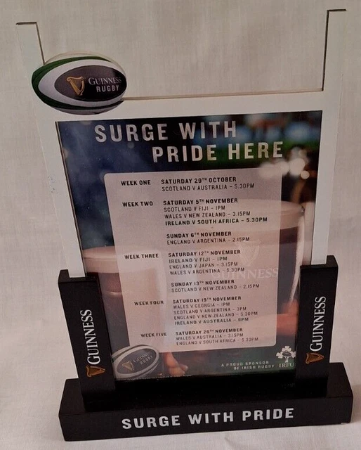 GUINNESS RUGBY 2023 Autumn Internationals Fixtures Pub Bar Advertising