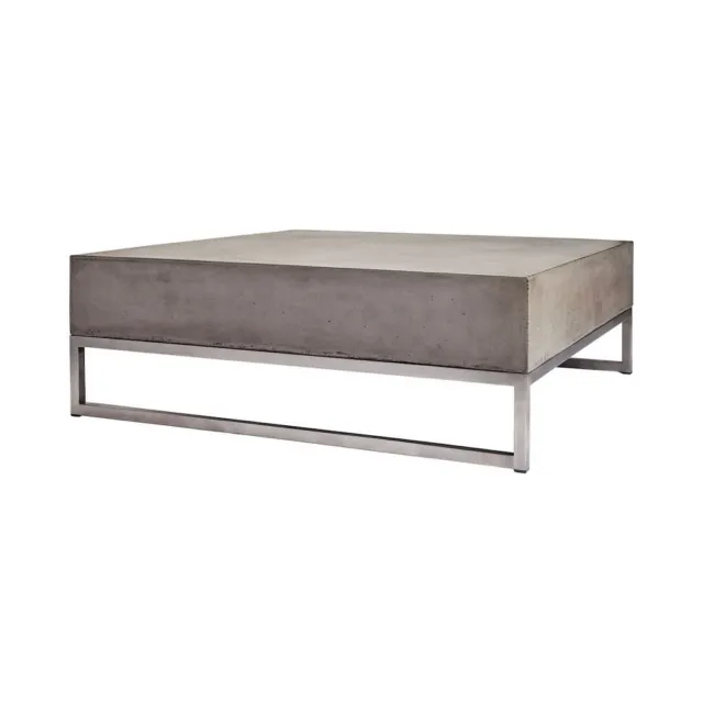 Architectural Concrete Square Coffee Table in Waxed Concrete Finish with