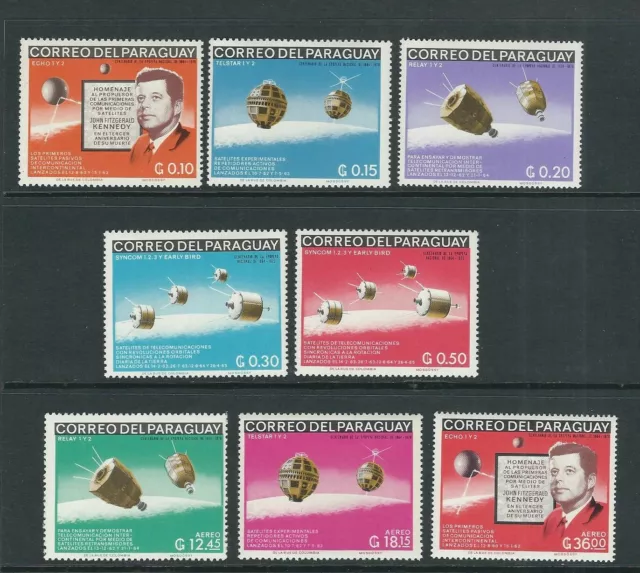 Paraguay 1966 Kennedy Space Satellites 3rd Morte Anniversario (Sc 994-1001) VF