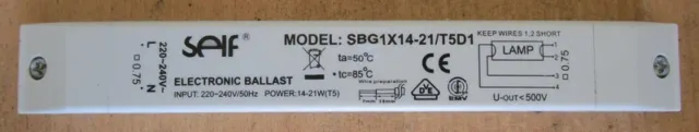 2 Ballast électronique Spif 14-21 W  Model SPG1X14-21/T5D1  Tubes fluorescents