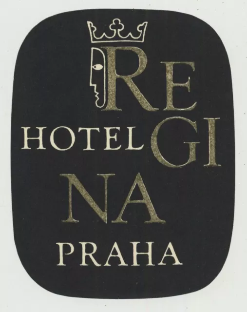 Hotel Regina - Praha (Prague) / Czech Republic (Vintage Luggage Label)