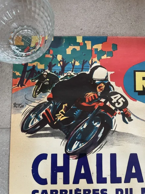 AFFICHE ORIGINALE COURSE MOTO CROSS 1965 CHALLANS Vendée GEORGES POTIER - Ricard 2