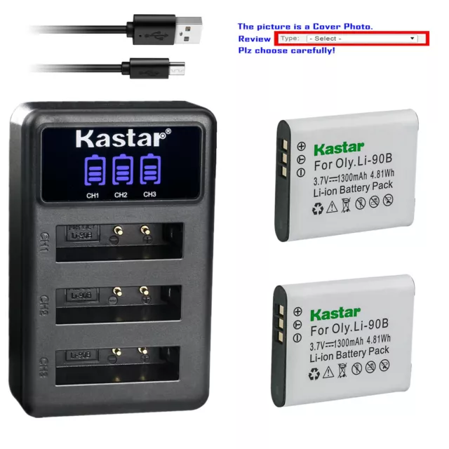 Kastar Battery Triple Charger for Ricoh DB-110 DB110 & Ricoh G900 Digital Camera
