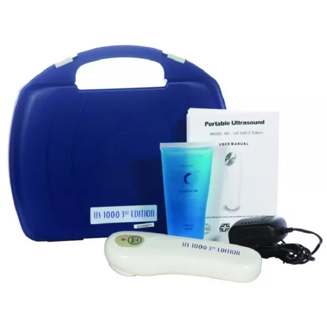 US Pro 1000 3rd Edition Portable Ultrasound Therapy Unit + 8 oz Ultrasound Gel