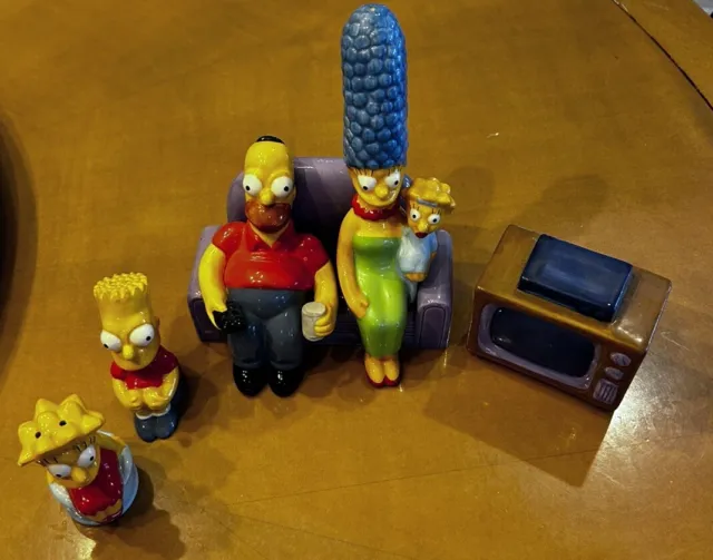 Simpsons Salt & Pepper 6pc Set *Vintage* Treasure Craft 1997 TV Homer Bart Marge