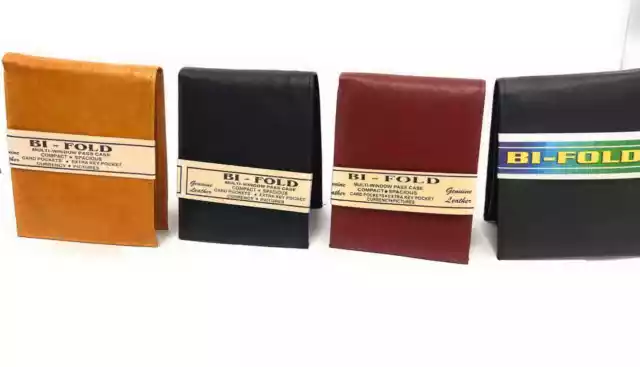 WHOLESALE LOT 12 MENS LEATHER WALLETS BIFOLD 4 colors black, beige, Brown or mix 2