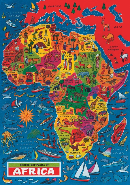 Africa Map 500 Large Piece Jigsaw Puzzle