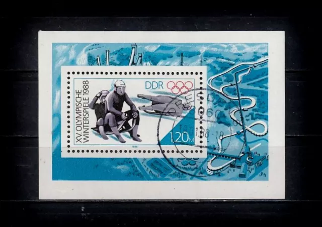 DDR_1443 Block 90 (Nr. 3144) ʘ aus 1988 - Olympische Spiele Winter