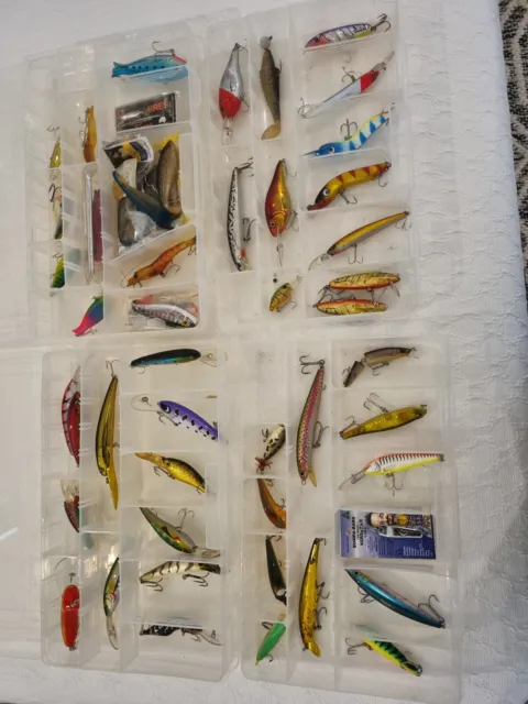 ENTIRE FISHING LURE Collection (45) in Plano Tackle Bag + misc