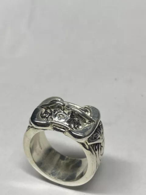 Silver Plated Solid Unisex Romany Belt Buckle ring SIZEABLE TO ORDER