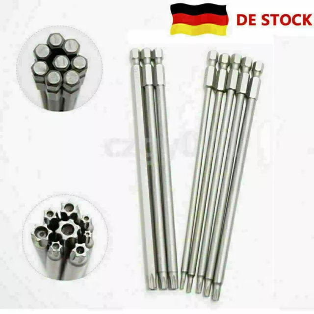 8Stk 150mm TORX T8-T40 Schraubendreher Bit Satz Innensechskant Sicherheit BE 3