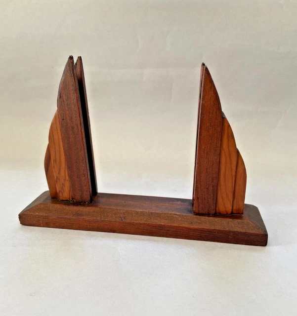 VINTAGE FREESTANDING ART Deco 1930s Wooden Photo Picture Frame No Glass