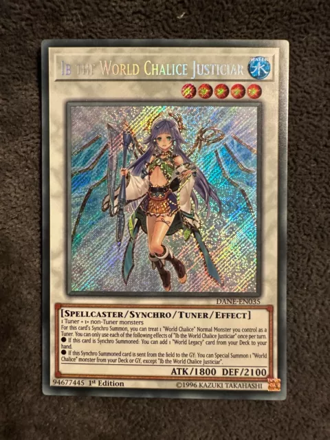 DANE-EN035 Ib the World Chalice Jusitciar Secret Rare Yugioh Card 1st