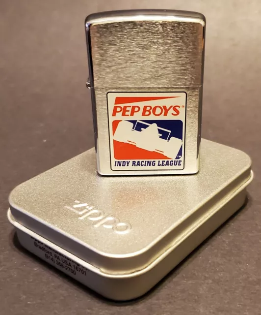 Vintage 1999 Brushed Steel Zippo Pep Boys Indy Racing - New Read Description