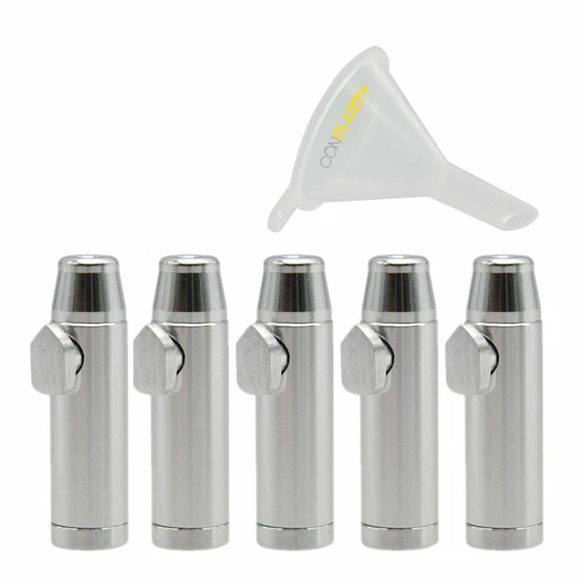5 Pack Bundle | Premium Silver 1g Metal e-Snuff Spice & Sweetener Storage Bullet