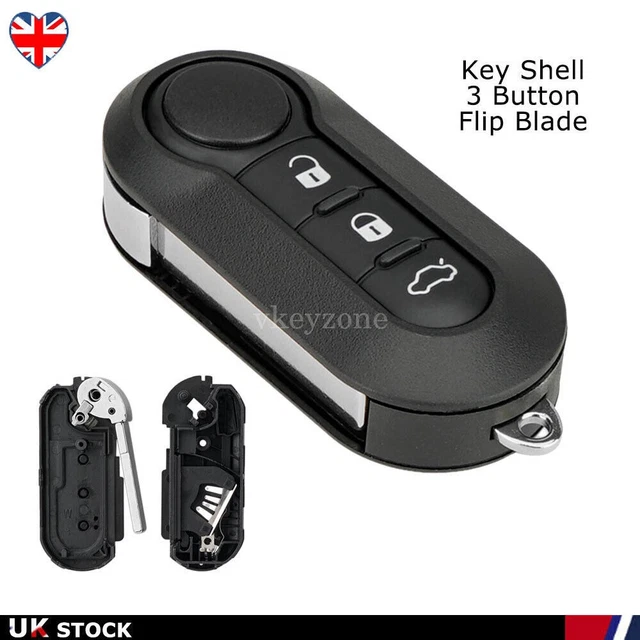 Car Key Parts 3-Button Rubber Key Pad For Fiat 500, Abarth, Panda, Punto, Bravo, Ducato - Black - View #4