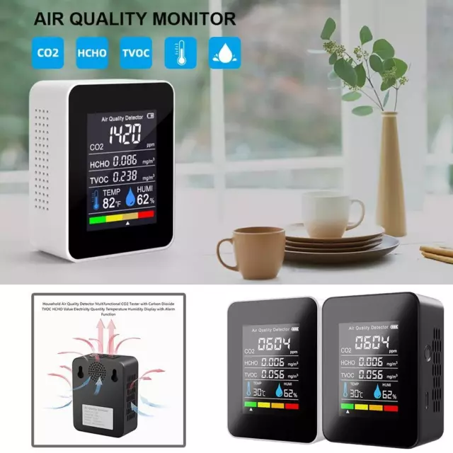 Misuratore di CO2 portatile temperatura umidità qualità aria monitor TVOC HCHO G9L1