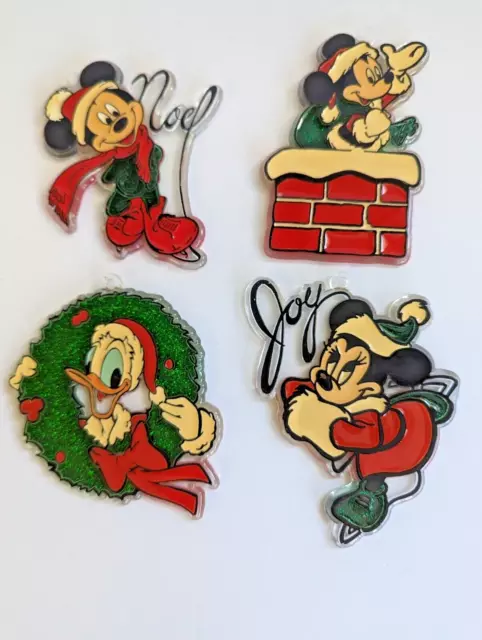 LOTE de 4 adornos navideños vintage de Kurt Adler de Disney (Walt Disney Co) plástico