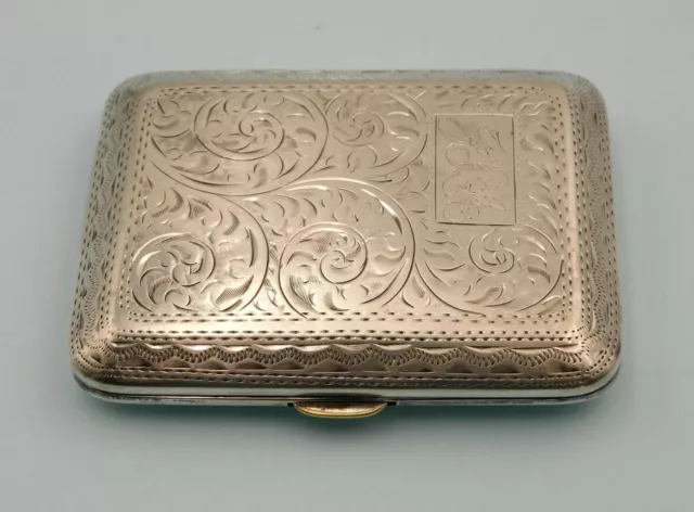 Antique BIRMINGHAM c1924 - Hallmarked Sterling SILVER - CIGARETTE Case - L. Ltd 3