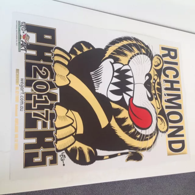 2017 Richmond Tigers WEG Wegart FOIL Premiership Poster FREE POSTAGE