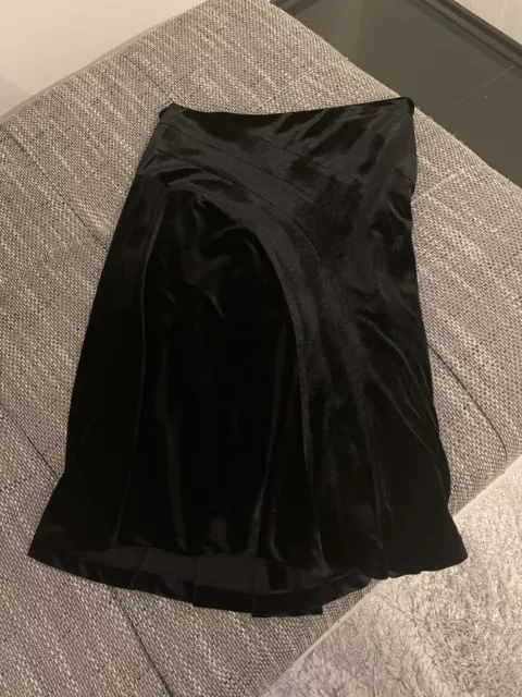 Damen schöner Samt Rock schwarz Gr.36,38  mit Astar NEU!