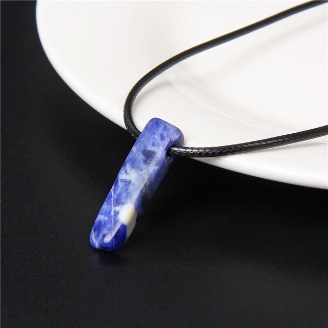 Natural Crystal Pendulum Quartz Stone Pendant Chakra Healing Gemstone Necklace 6