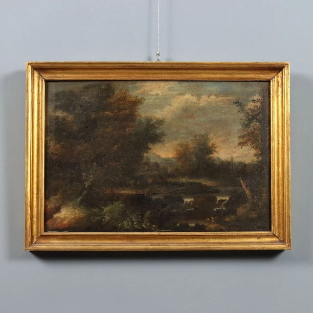 Ancien flamand henri schouten, toile à l'huile signée chevaux
