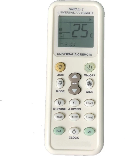Telecomando Universale Daikin ARC423A5 – Compatibile Con ARC423A1, A2, A3, A13, A17, A18, Installazione Immediata, Senza Configurazione