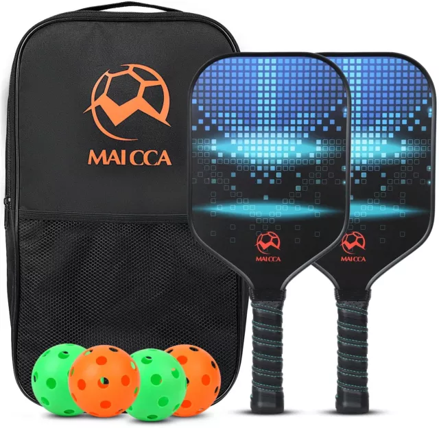 Pickeball Paddles USAPA Approved Set Rackets with 4 Balls and Racquet Cover