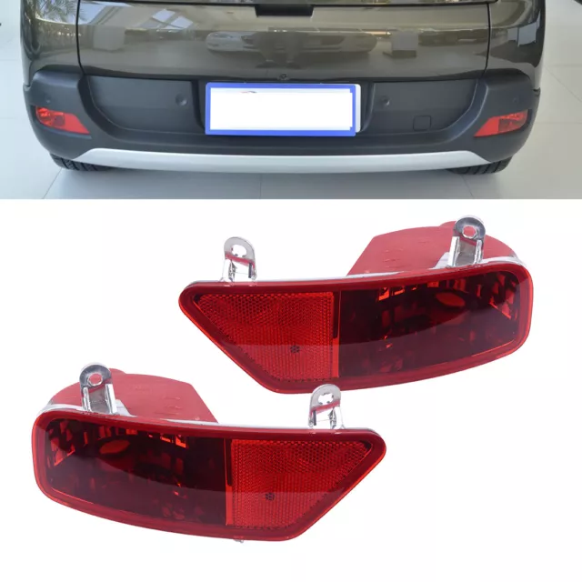 1 pair Rear Tail Bumper Fog Light Lamp Cover Case Fit For Peugeot 3008 2009-2015