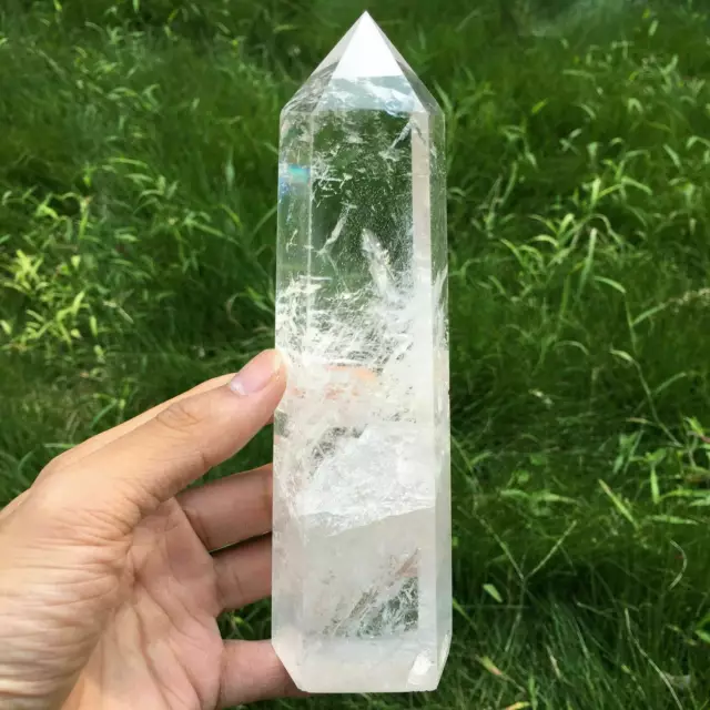 Large Clear Natural Quartz Crystal Point Natural Wand Specimen Reiki Healing USA