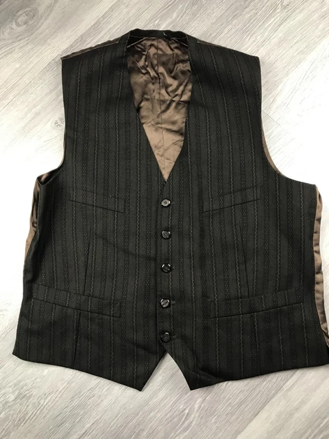 Cappotto vita uomo vintage a righe marrone