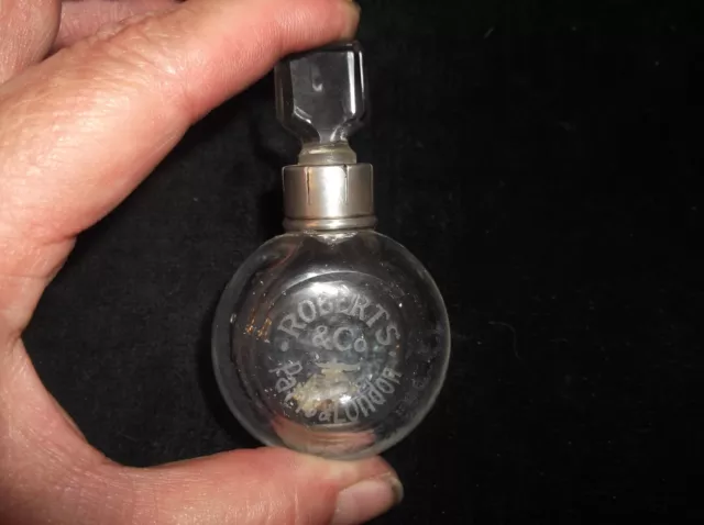 Rare Antique 1897 Roberts Paris London Perfume Bottle Hallmarked Silver Collar