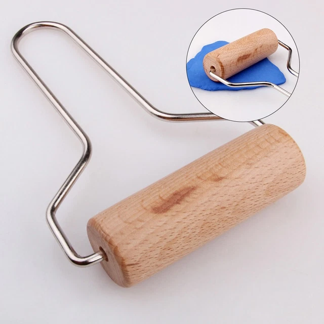 GORGECRAFT Lot De 5 Rouleaux Texture Argile Manche Bois - Outils Poterie Et Pâtisserie 15 Cm