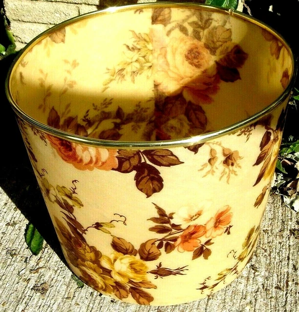 VINTAGE ARNOLD DESIGN Fibreglass Fibre Glass Waste Bin Rose Pattern £25