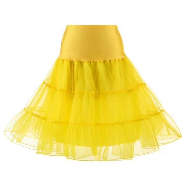 New Yellow Swing Skirts Tutu Underskirt Petticoat Wedding Rockabilly Fancy Dress