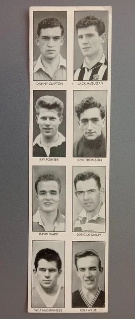 Football Stars Of 1959 Dc Thomson Uncut Sheet Free Gift The Wizard Comic #1760