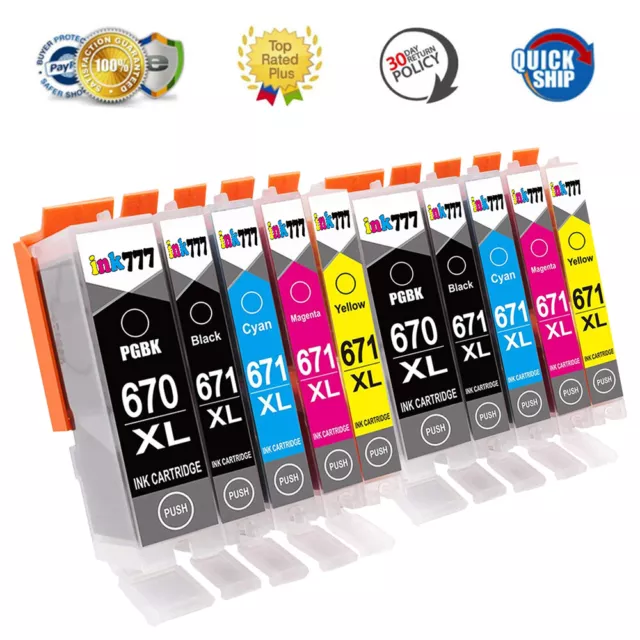 10 Ink PGI-670XL CLI 671XL for Canon Pixma MG5760 MG5765 MG6860 MG6865 MG7760