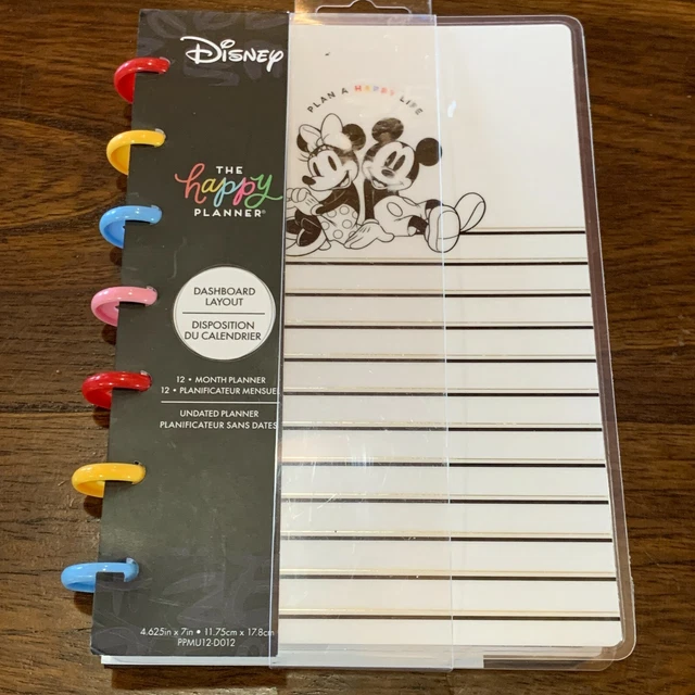 THE HAPPY PLANNER Disney Mickey Minnie Mouse Dashboard Layout Mini