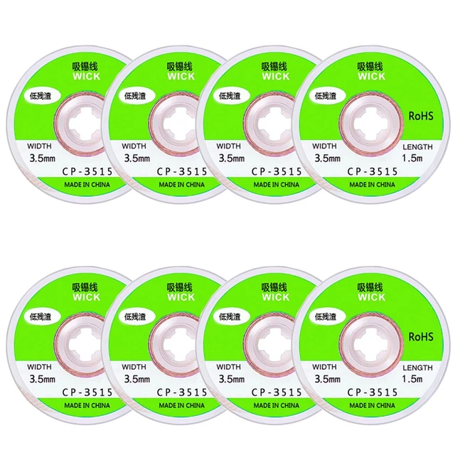 Solder Wick，8 Pack No-Clean Soldering Wick Braid Desoldering Wick
