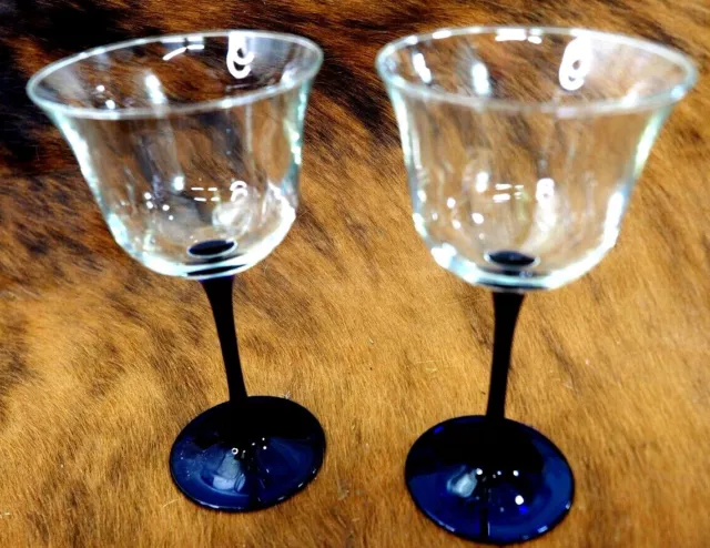 Cobalt Blue Stemware Wine Glass Lot of 2