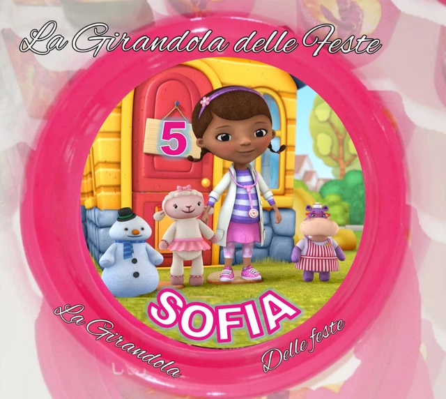 KIT 24 PIATTI BICCHIERI DOTTORESSA PELUCHE NOME Festa Party Tavola ADDOBBI bimba