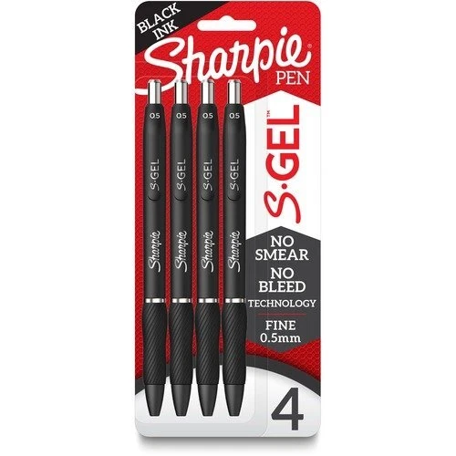 Sharpie S-Gel Pens - Fine Pen Point - 0.5 mm Pen Point Size - Black Gel-based