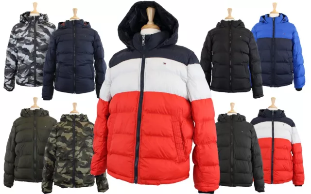 Tommy Hilfiger Men's Puffer Jacket Classic Hooded Winter Puffed Coat MSRP $195