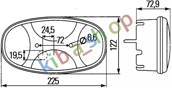 Left Rear Lamp L Cargoluna P21W/R10W 12/24V With Indicator Reversing Light